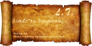 Lukáts Tavaszka névjegykártya